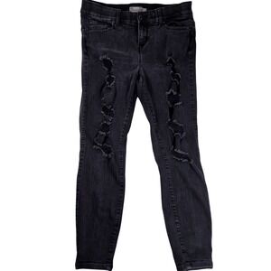 Torrid Bombshell Skinny Ripped‎ Distressed Black Wash Jeans Premium Stretch 16R